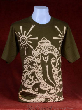 Modern T-shirt met Ganesha groen