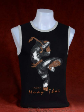 Tanktop Muay Thai Jiab Longkha zwart