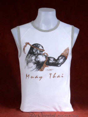 Tanktop Muay Thai Prapai Lom Singkorn wit