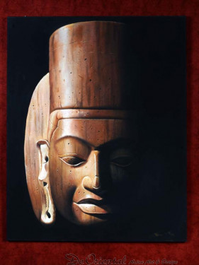 Schilderij met hoofd van Harihara Khmer style