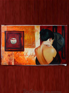 Replica van David Graux schilderij "La dame"