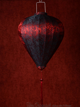 Chinese Lampion Lamp medium rood-zwart