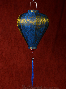 Chinese Lampion Lamp klein blauw-goud