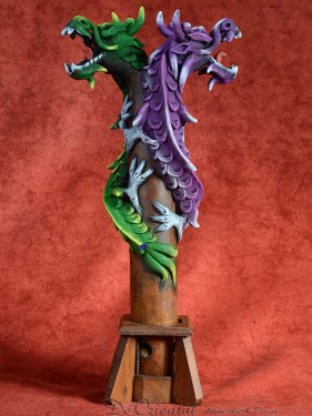 Wierookbrander met dubbele draak paars - groen