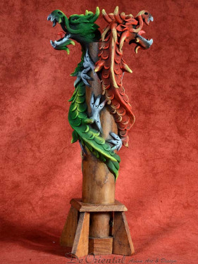 Wierookbrander met dubbele draak groen - rood