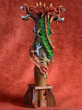 Wierookbrander met dubbele draak rood - rood groen