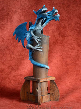 Wierookbrander met twee-koppige draak blauw
