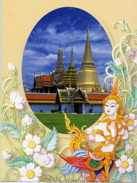 Thaise dubbele wenskaart met envelop nieuwjaar