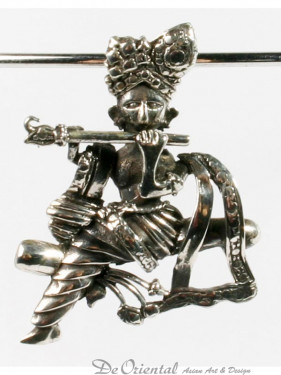 Hanger zilver Krishna met fluit