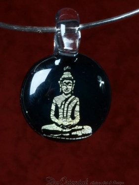 Handvervaardigde glazen hanger met Boeddha
