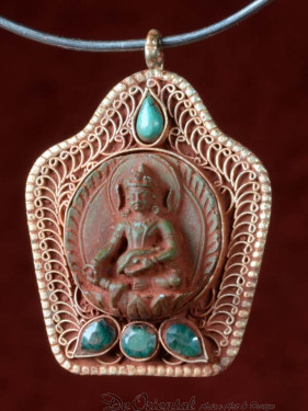 Hanger van konings Boeddha Varada mudra groen speksteen