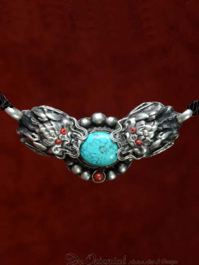 Hanger Tibetan Dragon met turkoois