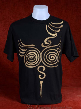 T-Shirt met afbeelding van gouden uil