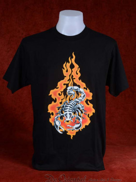 T-Shirt met afbeelding van brandende schorpioen