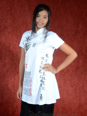 Shirt Bamboe script wit