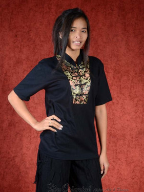 Shirt Yuka zwart zwart-goud