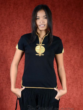 Shirt Ying zwart - goud