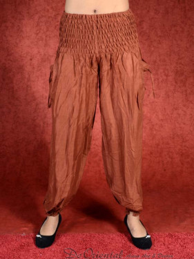 Koper bruine harem broek model Aladdin