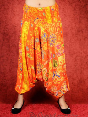 Beperkingen Klokje Muf Harem broek Bagdad model Sinbad oranje | De Oriental
