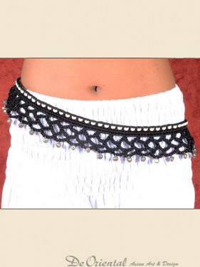 Heupsjaal zwart met belletjes