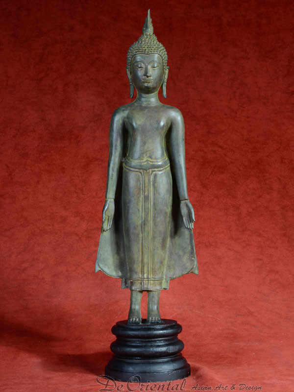 titel Likeur recept Boeddha staand brons in Varada mudra | De Oriental