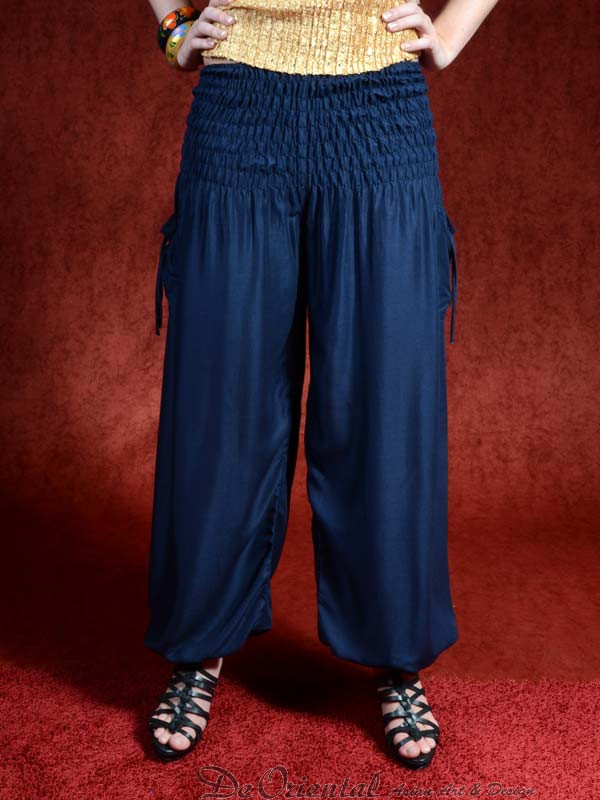 Malito 8938 Aladinbroek voor dames, met bloemenpatroon, harembroek om te dansen, pofbroek om te chillen, vrijetijdsbroek, wit, 34-42