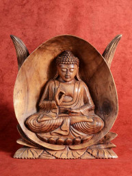  Houtsnijwerk van Boeddha in Vitakarka mudra