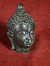 Boeddhahoofd in Ayutthaya-stijl – brons