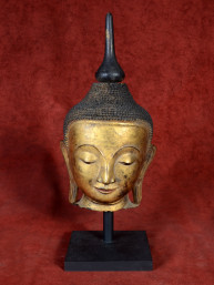 Boeddha hoofd vezel-gemengd deels verguld