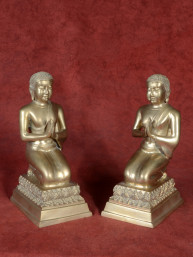 Set van monniken - adoranten brons