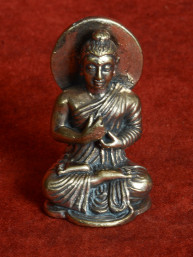 Boeddha Miniatuur Beeldje Brons vernikkeld