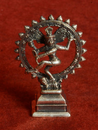Dansende Shiva Nataraja in Vlammenkring – Verzilverd brons