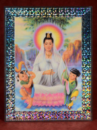Afbeelding Guan Yin met kinderen Chinese Boeddhistische kunst
