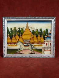 Reverse glas schilderij Thaise dierenriem Paard handgeschilderd