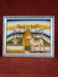 Reverse glas schilderij Thaise dierenriem Hond handgeschilderd