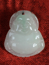 Jade in reliëf Happy-Boeddha Hanger
