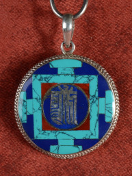 Mandala Hanger – 925 Zilver Turkoois Jaspis Lapis