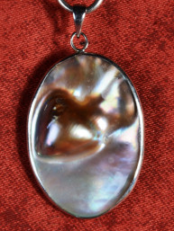 Hanger parelmoer doublet met 925 zilver