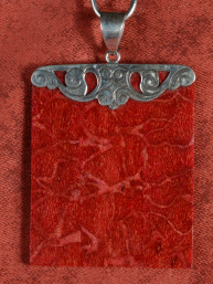 Moderne Hanger 925 Zilver Met Rode Appelkoraal