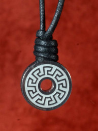 Meander hanger van edelstaal met koord