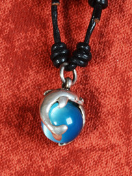 Hanger zilver 925 met hawk’s eye steen en dolfijn ontwerp