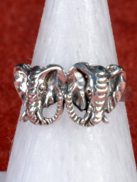 Ring met twee olifant hoofden 925