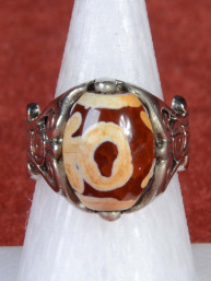 Ring met draaibare Dzi kraal