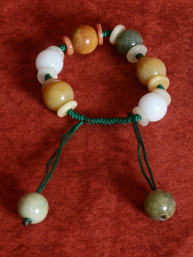 Verstelbare armband met multikleur jade kralen
