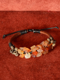 Armband met ruwe agaat en cornelian chips