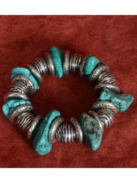 Armband met turquoise natuurstenen