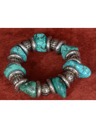 Armband met turquoise natuurstenen