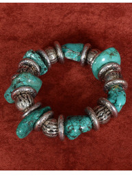 Armband met turquoise natuurstenen