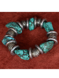 Armband met turquoise natuurstenen