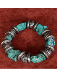 Armband met turquoise natuurstenen